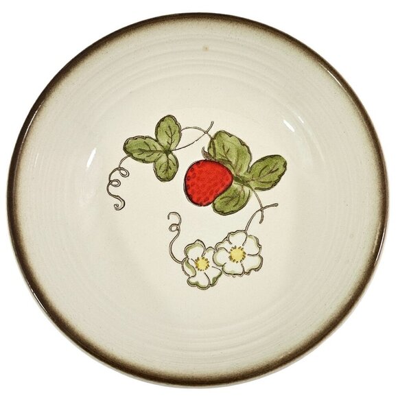 Vtg Metlox Poppytrail California Strawberry Ceramic Soup Salad Bowls – Set of 3 - Picture 4 of 16